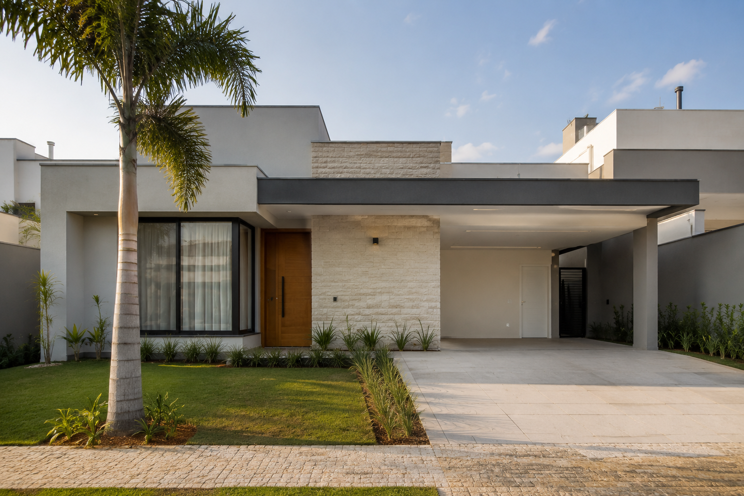 Fachada de residência brasileira contemporânea